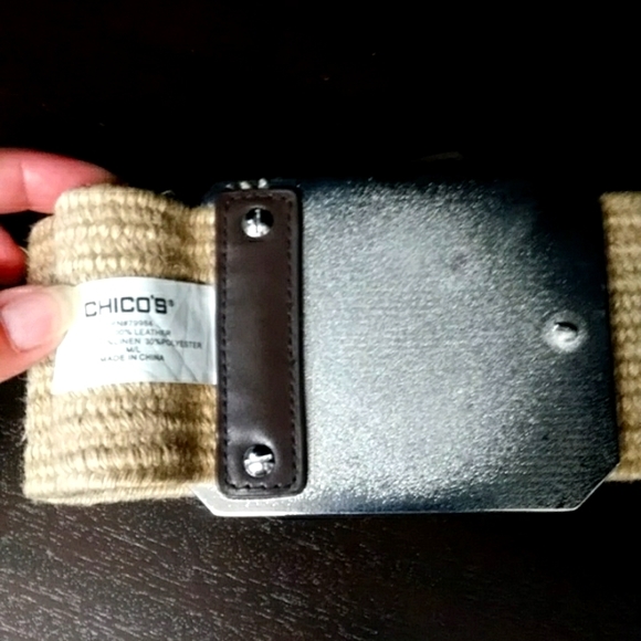 Chico's Linen And Leather Belt - Picture 6 of 9